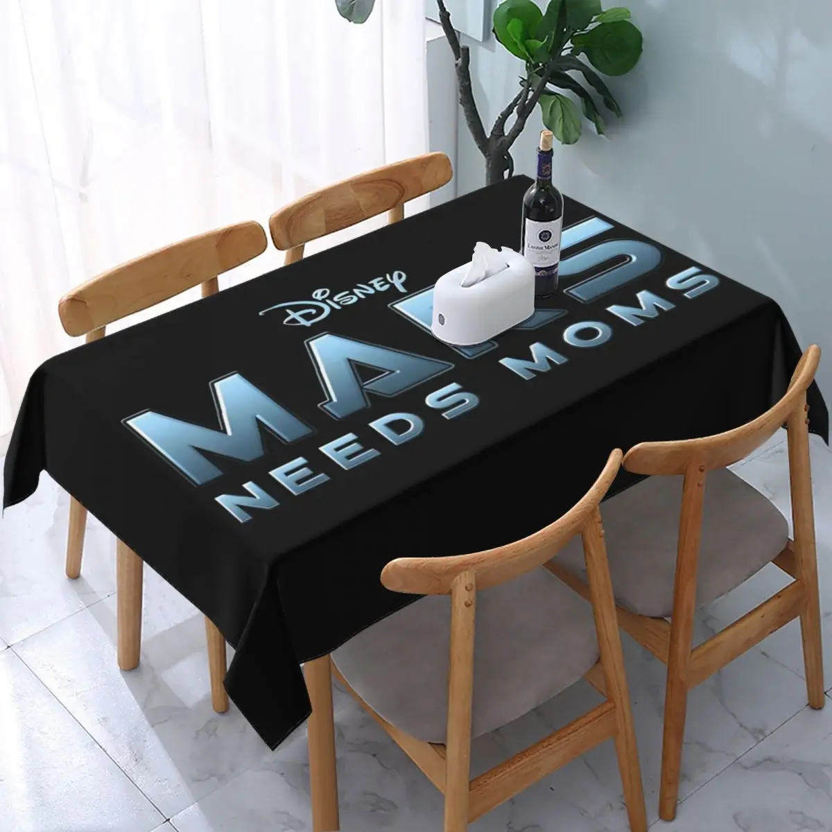 Customized Disney Mars Needs Moms Animated Science Fiction Adventure Tablecloth Rectangular Oilproof Table Cover Cloth for Party