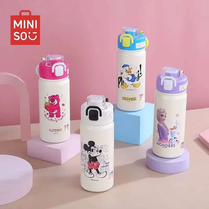 

MINISO Disney Mickey Princess Elsa mug stainless steel direct drinking cup cute cartoon student cup