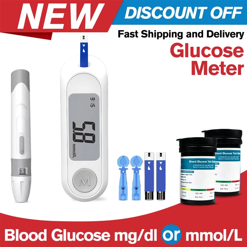 Medizinisches Blutzuckermessgerät 50 Stück Teststreifen Lanzetten Blutzuckermessgerät-Set Zuckermonitor Glucometro für Diabetes Blutzuckermessung – Detail 2