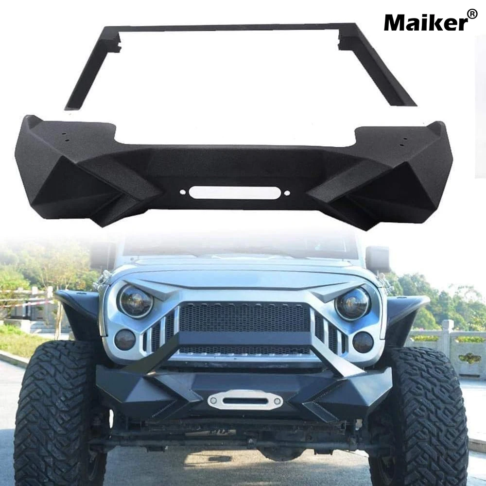 

Maiker Front Bumper For Jeep Wrangler JK JL Steel Bumper Without Sensor Holes 4x4 Accessories Maiker Manufacturer