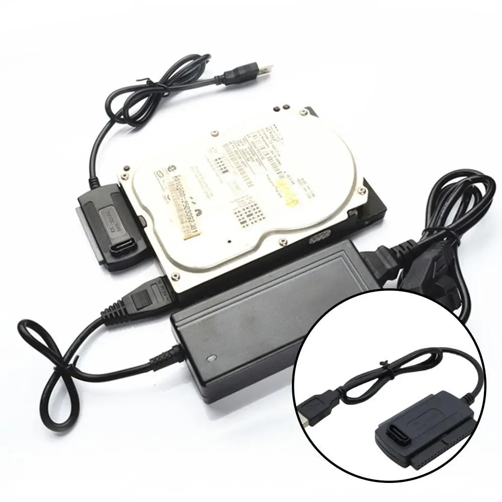 Sata IDE 3.5"(40핀) IDE 2.5"(44핀)용 USB 어댑터 하드 디스크 HDD 변환기 2.5 3.5인치 SSD HDD(AC 어댑터 포함)