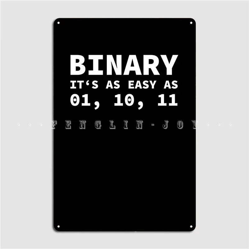Computer Binary Code Metal Plaque Poster Plaques Personalized Pub Garage Wall Pub Tin Sign Posters