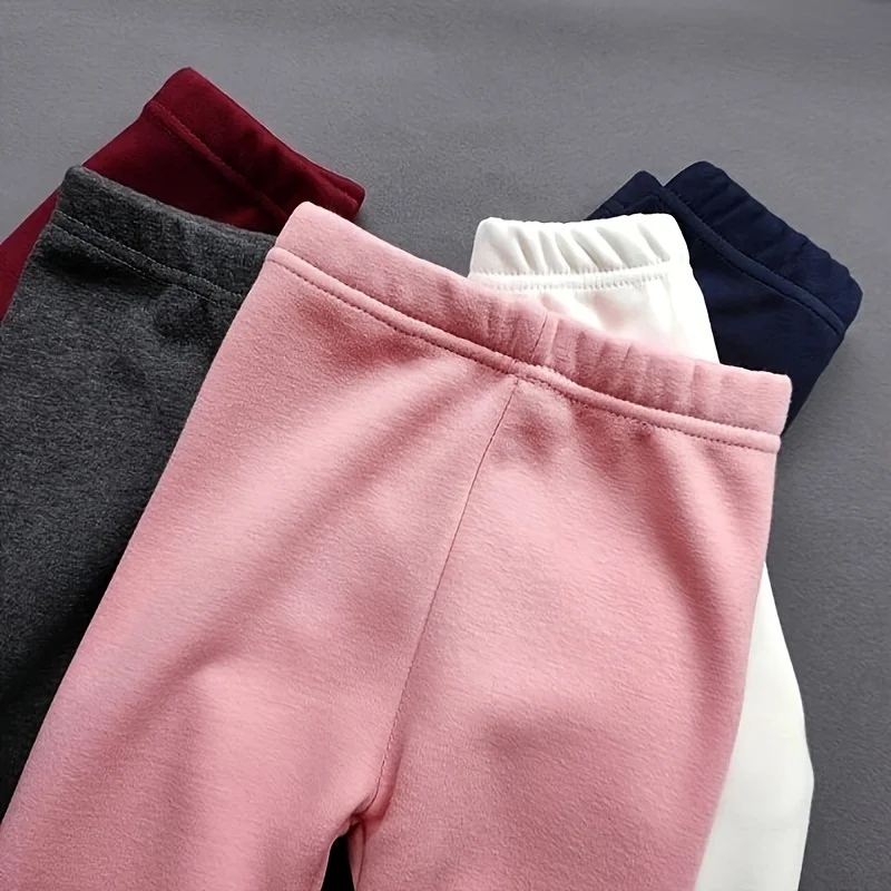 Winter girl's cashmere leggings plus cashmere thick children's casual cashmere warm pants Baby solid color cotton pants baby war