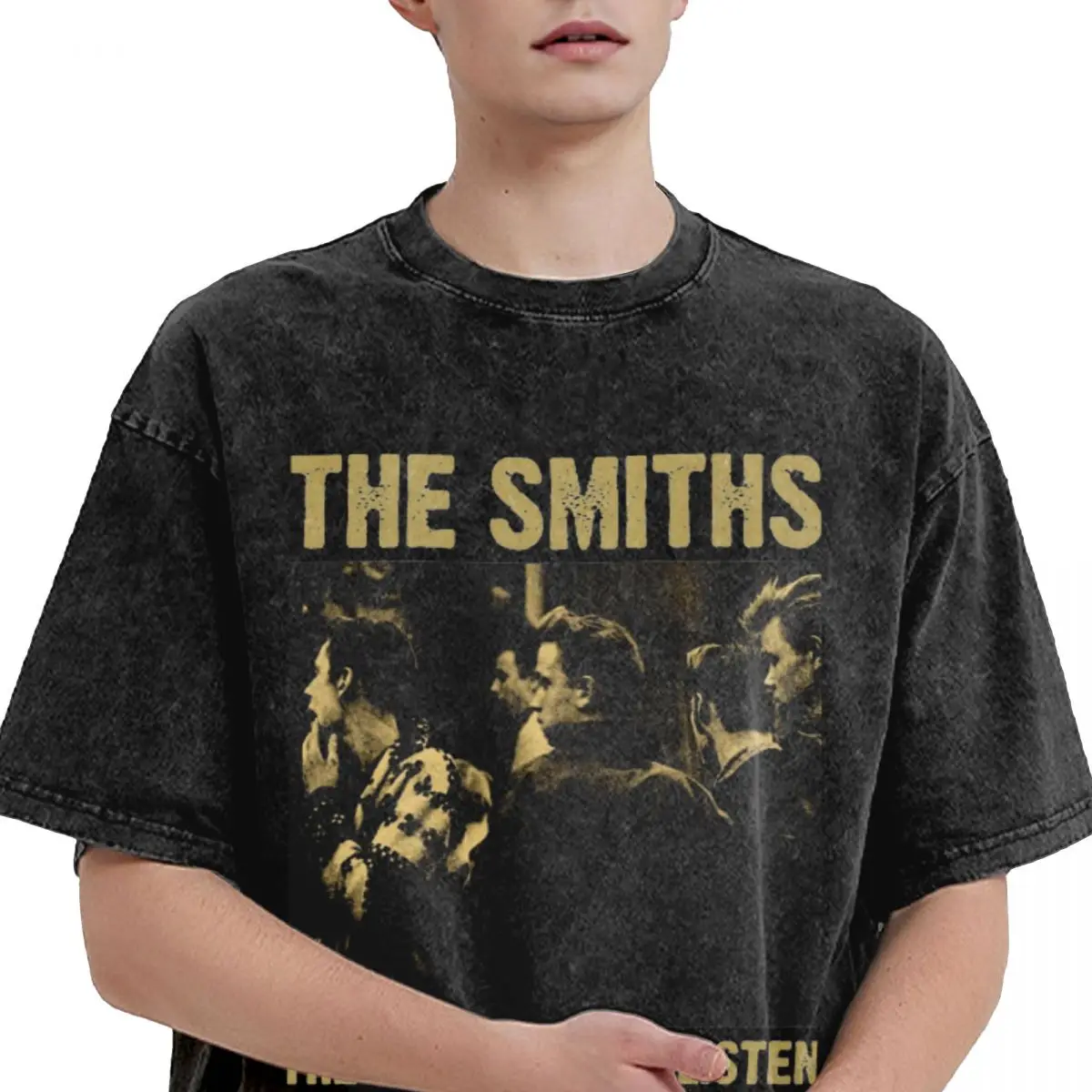 The Smiths World Won\'t Listen T Shirt Hip Hop Washed Harajuku T-Shirt Vintage Men Women Tops Streetwear Printed Tee Shirt