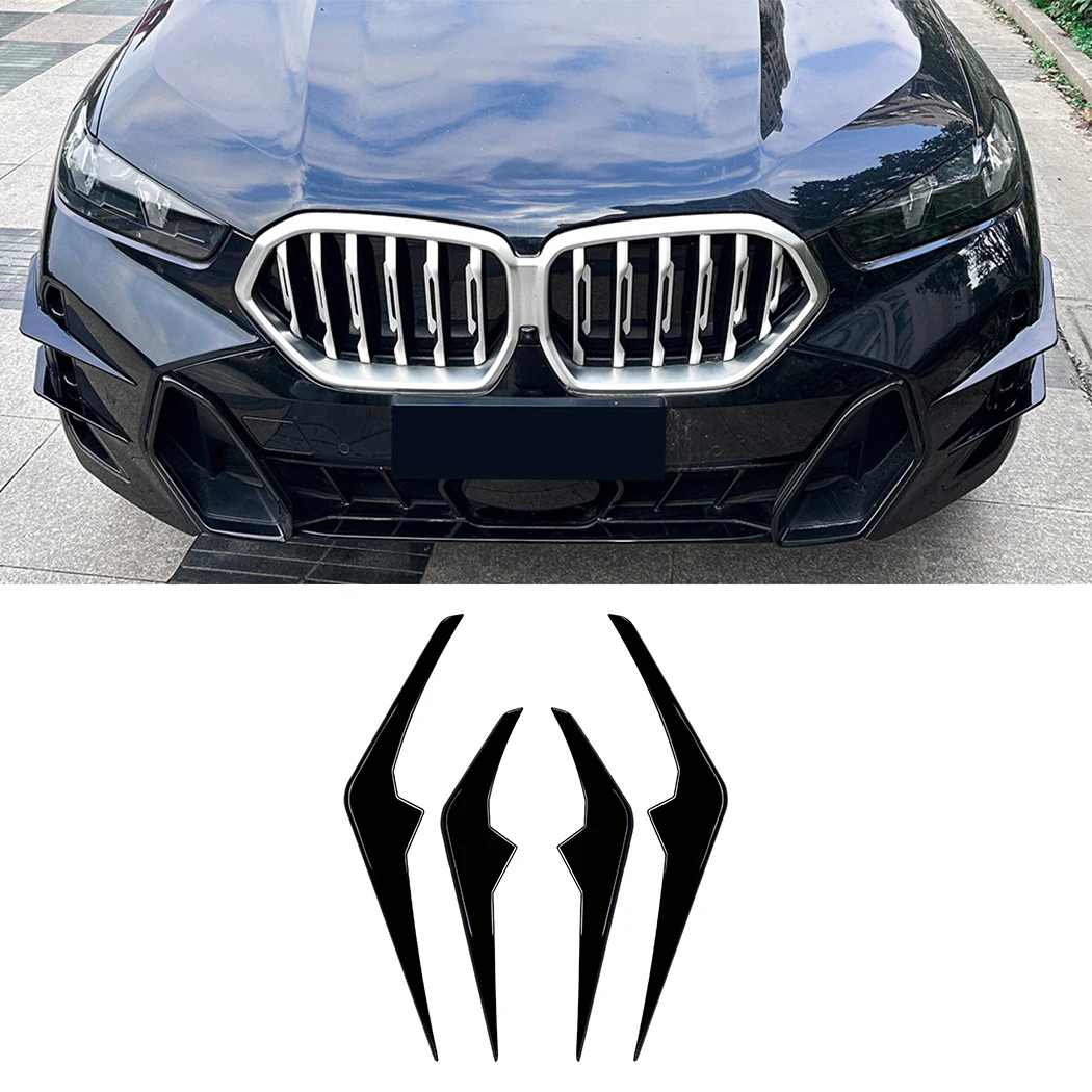 For BMW X6 G06 LCI M Sport 2023-2025 Front Bumper Spoiler Splitter Air Vent Fog Lamp Grille Trim