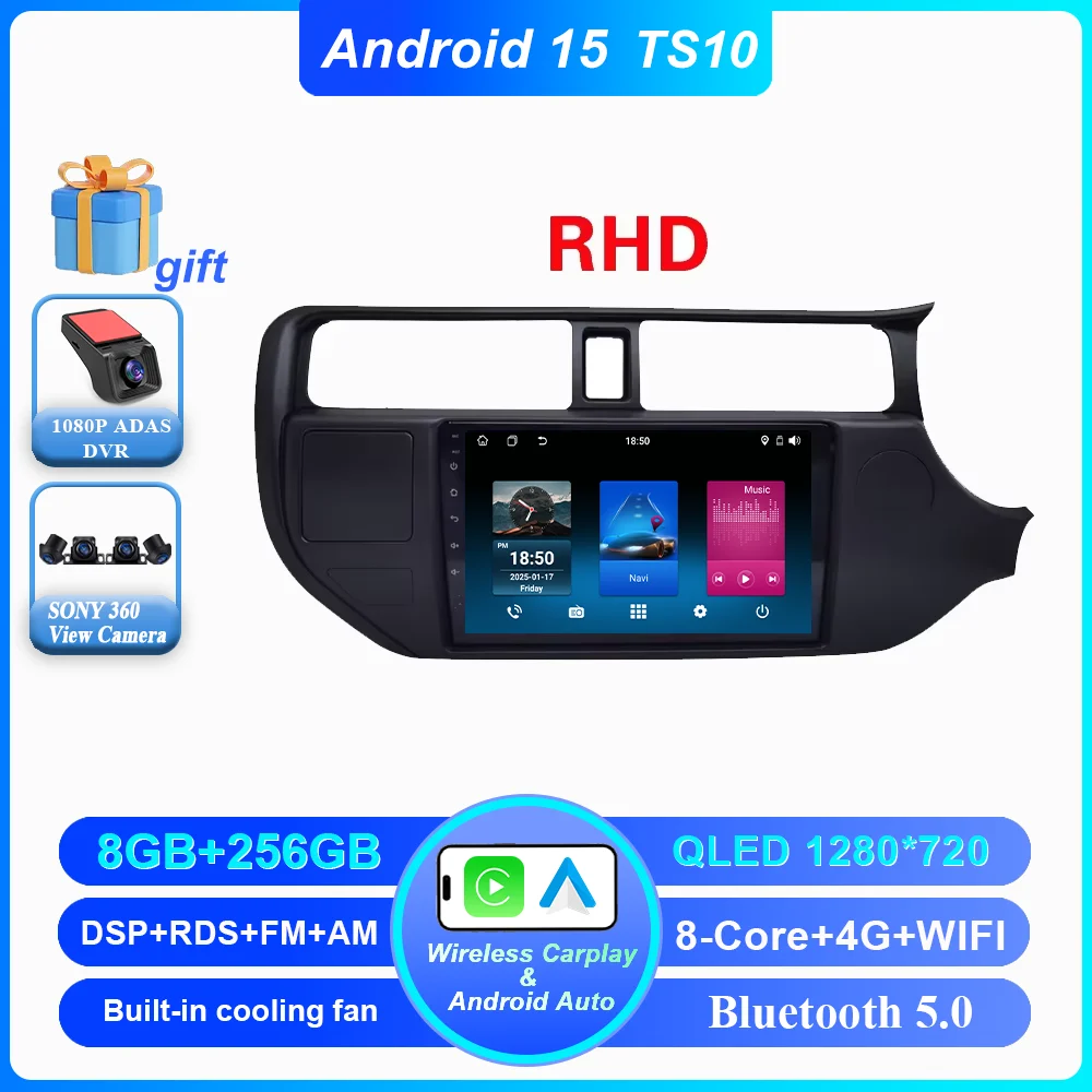 Android 16 autoradio voor KIA K3 RIO 2011 2012 2013 2014 2015 Carplay multimediaspeler stereo navigatie GPS 4G Wifi 2 Din