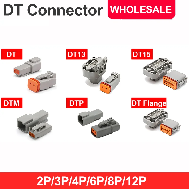 

DEUTSCH Connector Includes DT DT13 DT15 DTM DTP Series Flange Male DT06-2S Female DT04-2P Plug Automobile Waterproof