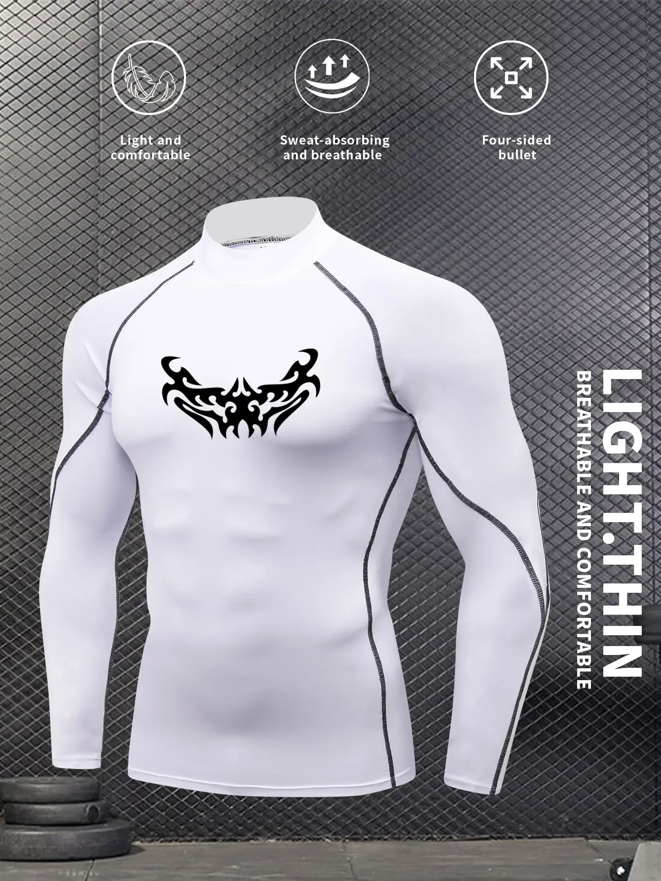 

Спортивная быстросохнущая облегающая одежда для бега с длинными рукавами, мужские футболки для тренировок по баскетболу и футболу средней высоты