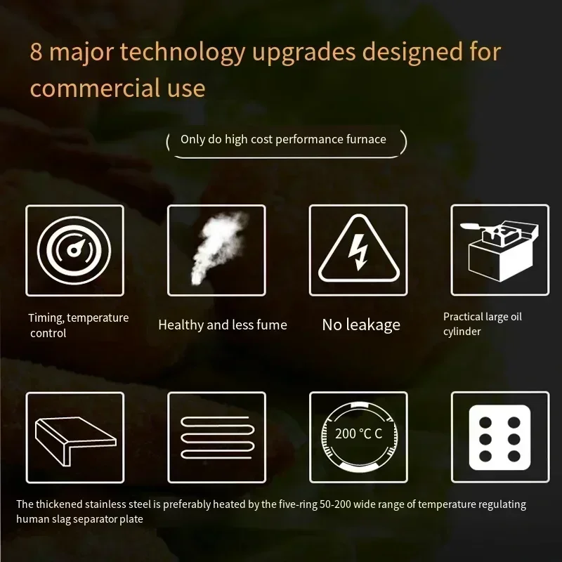 Fritadeira elétrica duplo cilindro, máquina de batatas fritas, lanche, lanche, grande capacidade, comercial