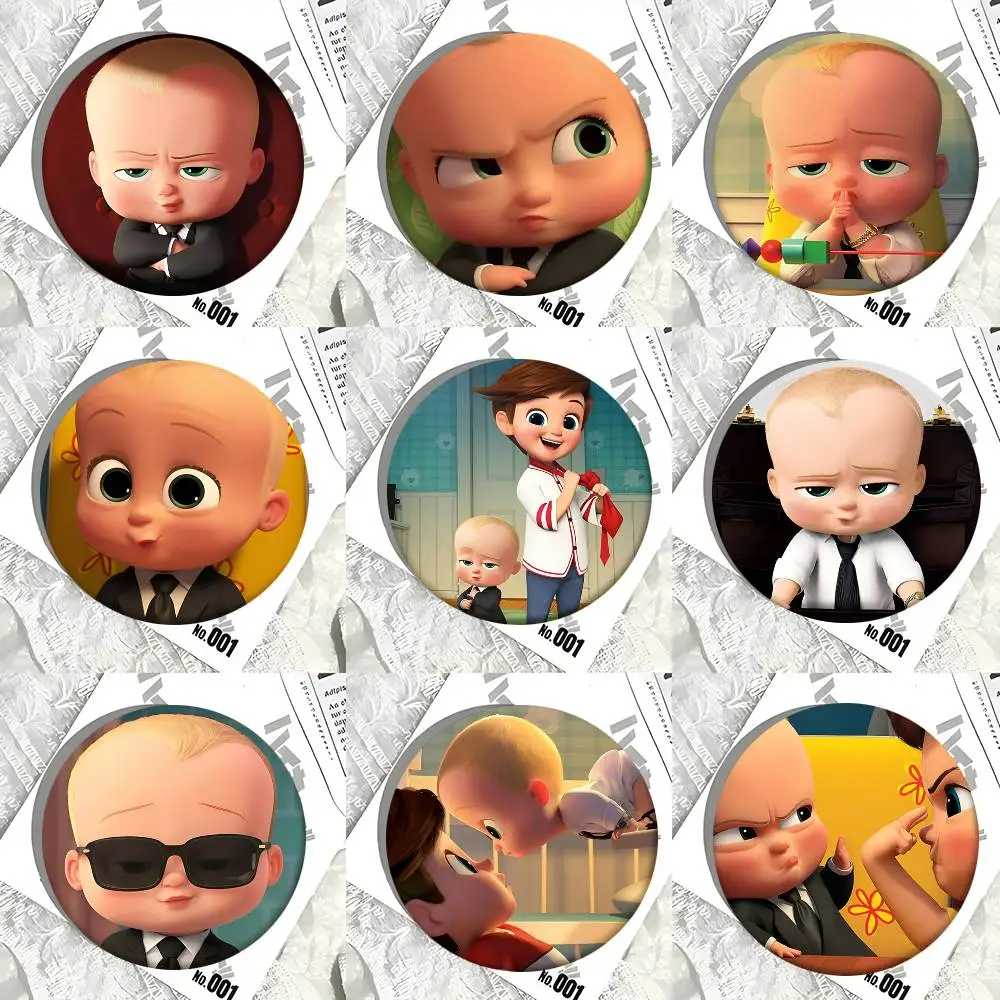 Cartoon Movie The Boss Baby Round badge lapel pin backpack clothing jewelry accessories gift brooch