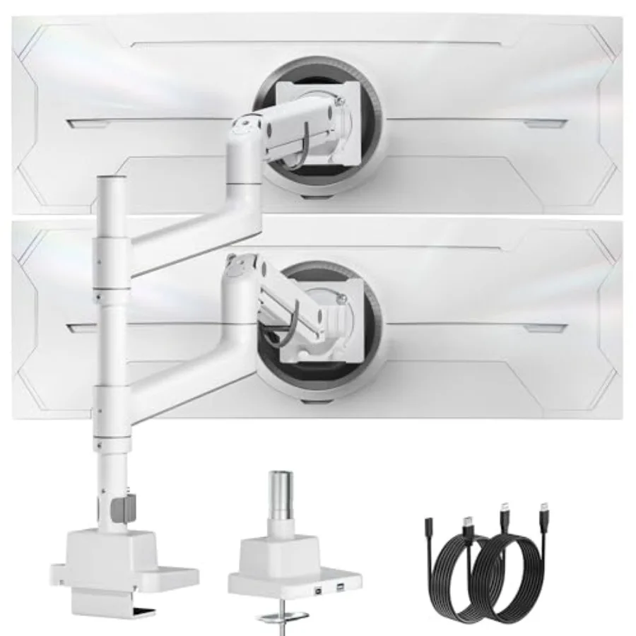 

Кронштейн для двух ультрашироких мониторов 17-57 дюймов, до 26,9 кг, алюминиевый, усиленный, с газовой пружиной, для вертикального расположения, для изогнутых экранов