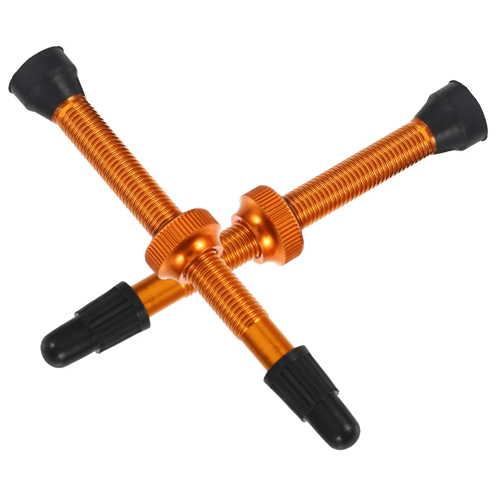 

Bicycle Tubeless Tire Valve Stems 60mm Copper Rod Aluminum Cap Orange Maintain Pressure Bike Accessory Cycling