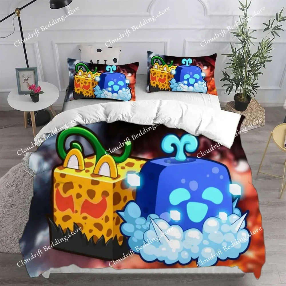 Blox Fruits Bedding Sets Bed Cover Comforter Duvet Cover Pillow Case Single Double Large Size Bedroom Decoration741