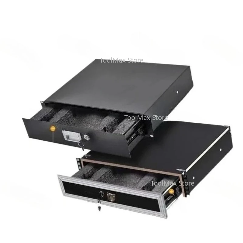 

2U Cabinet Drawer with Lock 3U Metal Iron Drawer Microphone Storage Box