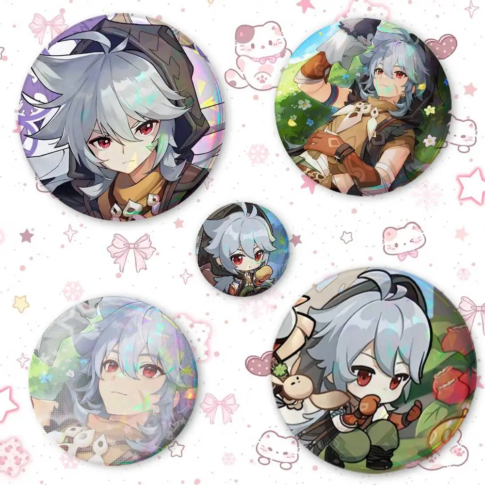 Razor Ge-nshn I-mpact Round Button Badge Pin Set Anime Cartoon Game Music Cool Fashion Brooch For Backpack Clothes Hat