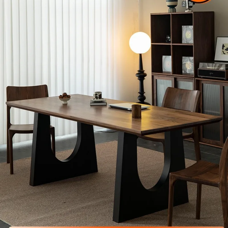 North American black walnut medieval dining table rectangular to the living room large long workbench large board dining desk