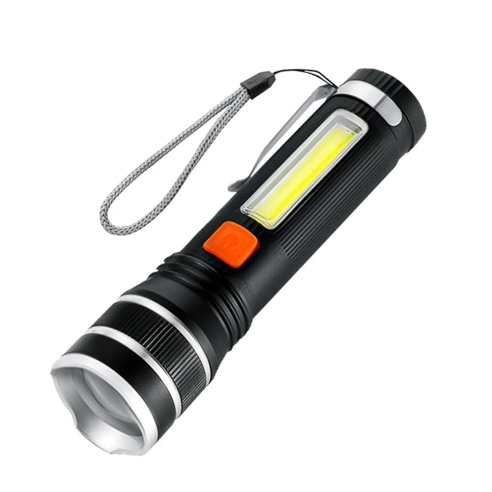 

Multifunctional P50 Strong Light Flashlight COB Side Light Outdoor Patrol Search Portable Night USB Charging Zoom Flashlight