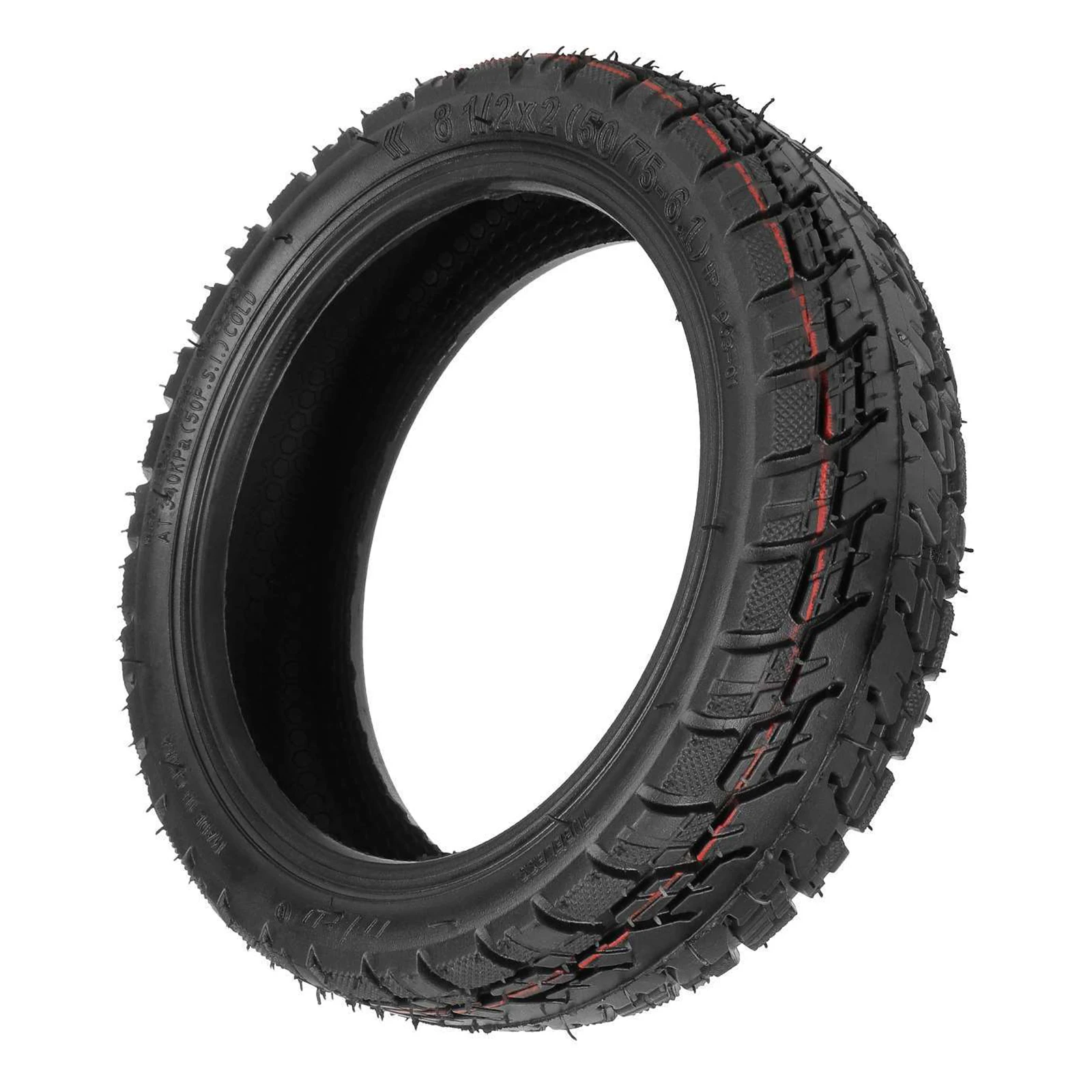 

Thickened Tire Tubeless Tire Black Color Electric Bicycle Off-Road Tubeless Tire Replacement Parts 1pc Brand New