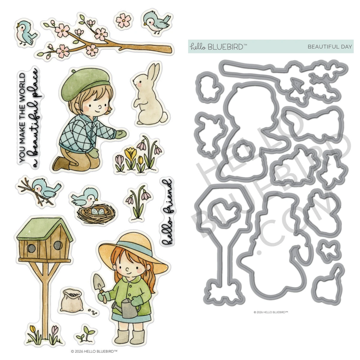 

Hello Bluebird Beautiful Day Stamp the Big Tree Scene May Flowers Metal Cutting Dies for DIY Handmade Scrapbook Diary 2026 New