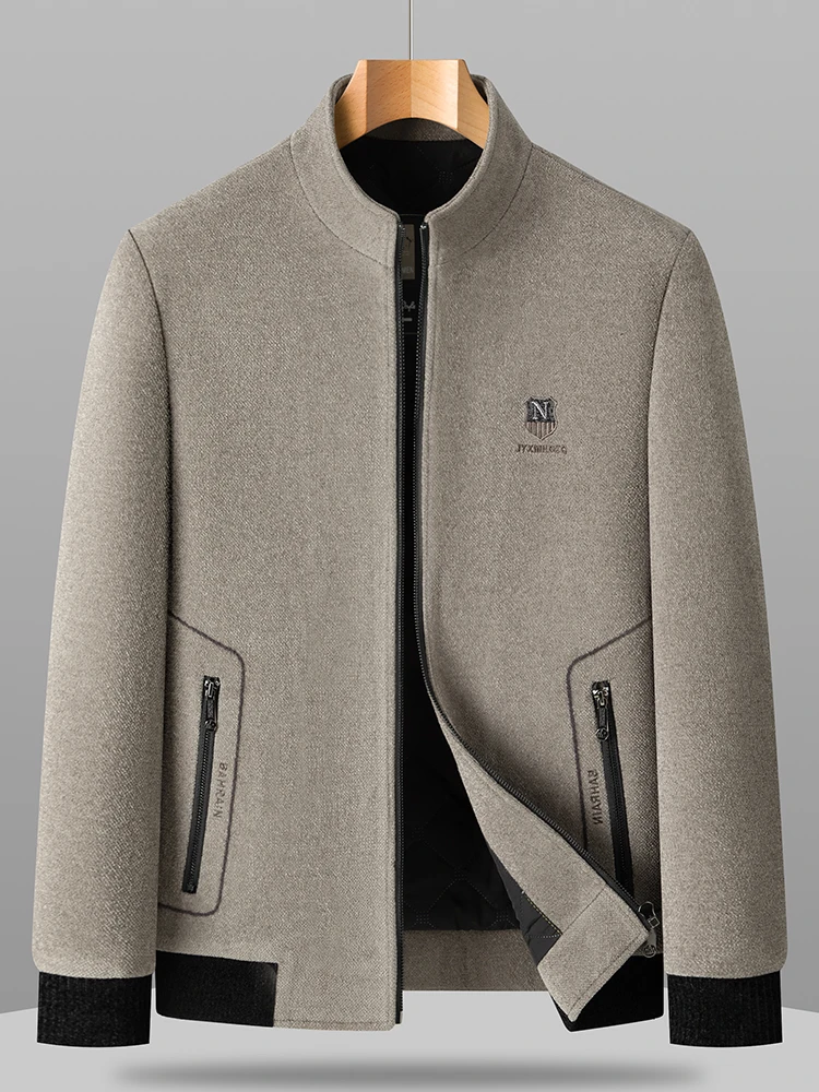 

Winter Men's Jacket Thickened Chenille Coat Stand Collar Woolen Jacket Winter Blend Coat Lined Thickened Warm Trench Coat Classic Comfortable Chenille Jacket