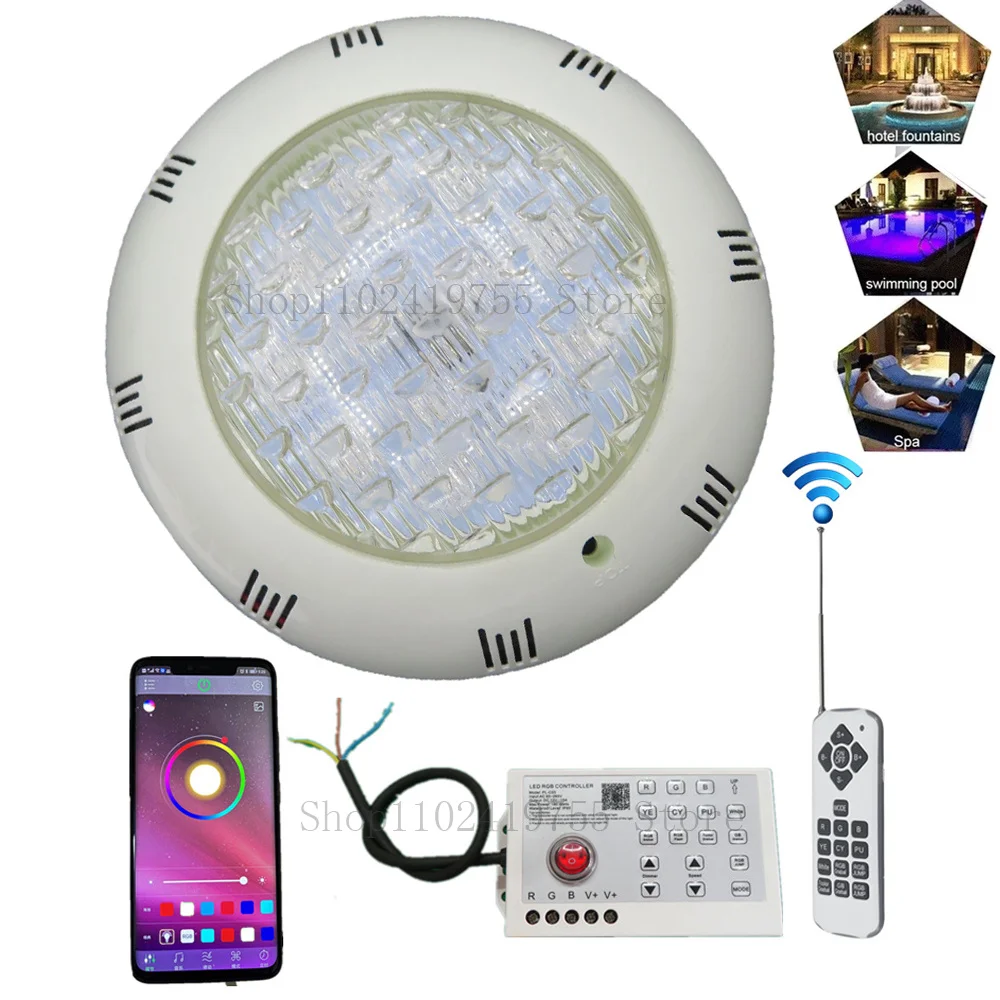 RGB LED Swimming Pool Light 18W Bluetooth APP Control 15W IP68 Waterproof Outdoor UnderWater Lamp Pond LED Piscina Luz Spotlight