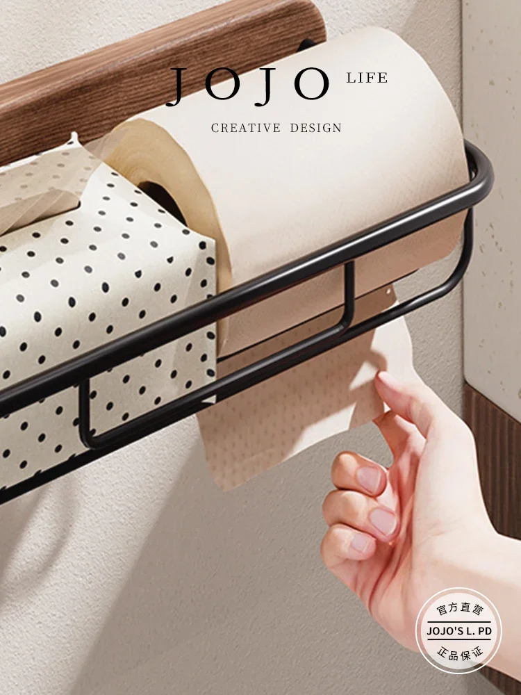 Walnut Wood Creative Artistic Tissue Holder Nordic Style Roll Paper Rack Bathroom Toilet Paper Box Home Decor Tissue Storage