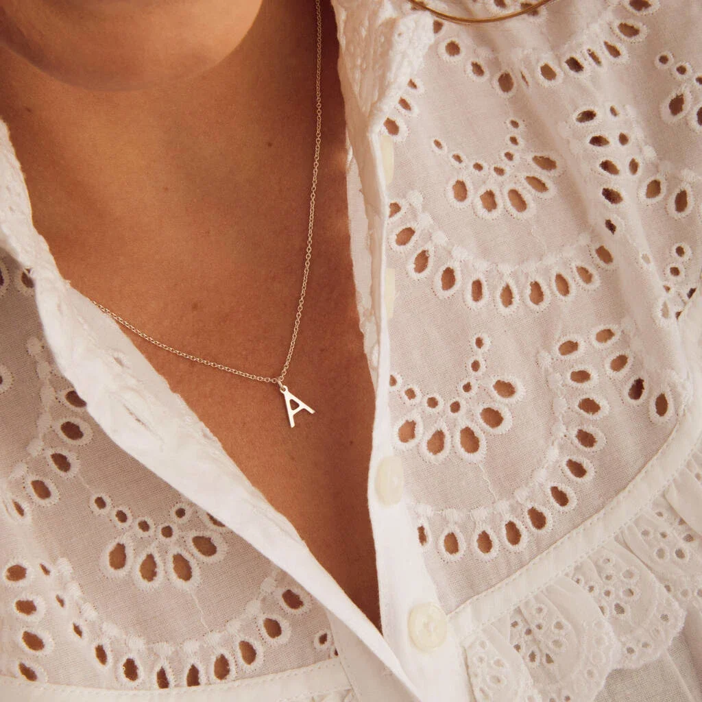 A-Z 26 Letter Woman's Pendant Gold color Name initial Necklace Women Long Stainless Steel Chains Necklace Collares Choker image 6