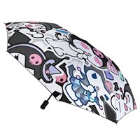 8-Rib 3 Fold Auto Umbrella Protection Rain And Sun Kawaii Kuromi Japanese Cute Cartoon Purple Umbrella Strong Folding Umbrellas