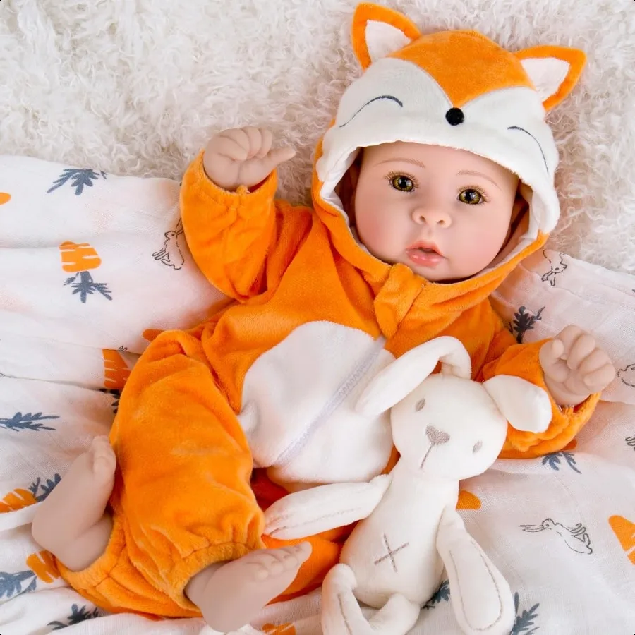 

Aori Baby Dolls 17 Inch Real Life Doll with Ultra Soft Body Outfits for Girls 3+ Pretend Play Adoption Day Photography Prop Co