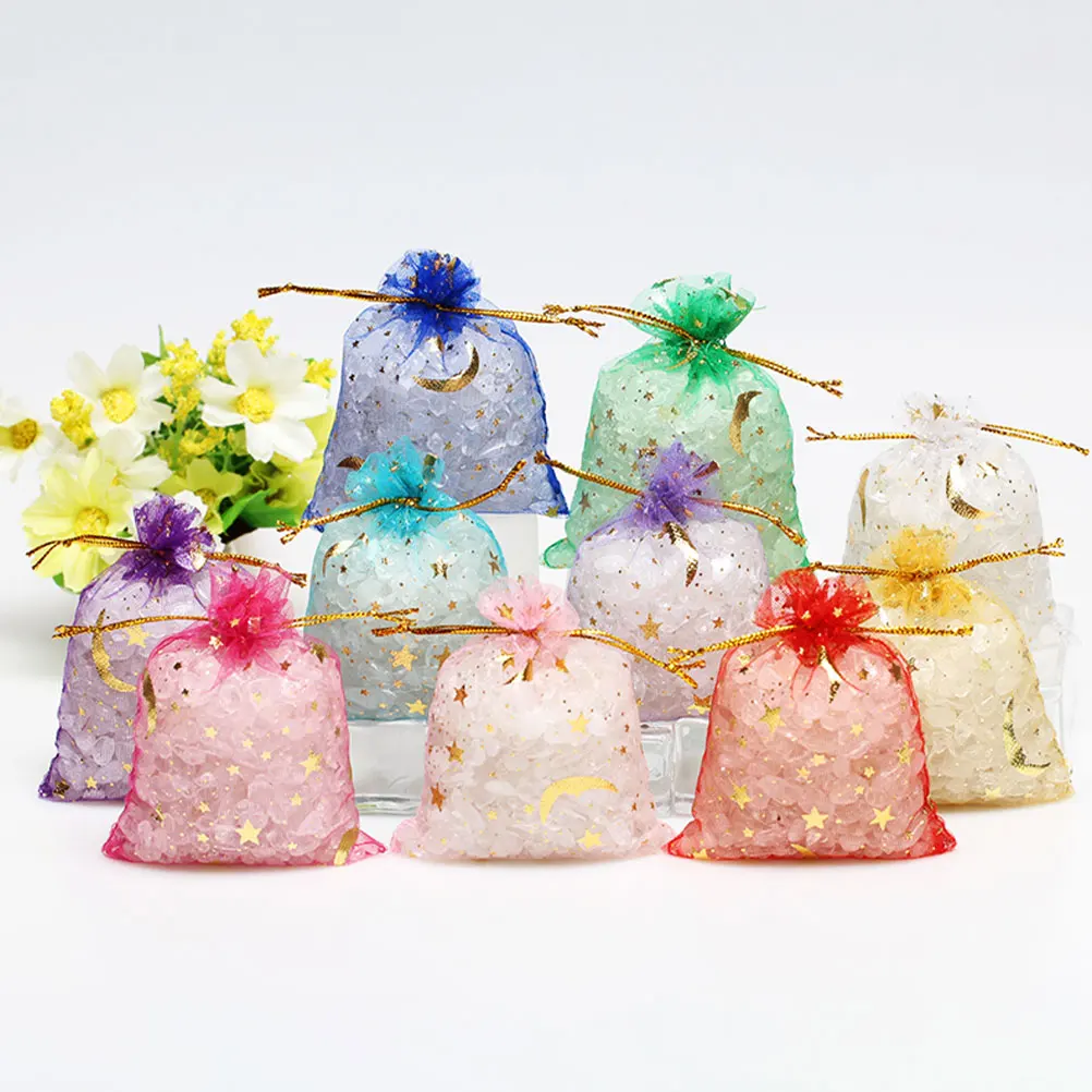 

150Pcs Gauze Drawstring Bags Jewelry Gift Pouches Party Favor Bags Ideal For Earrings Bracelets Necklaces
