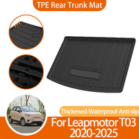 For Leapmotor T03 2020 2021-2024 Car Trunk Mat TPE Material Waterproof Anti-Slip Anti-scratch Rubber Cargo Liner Protector Auto