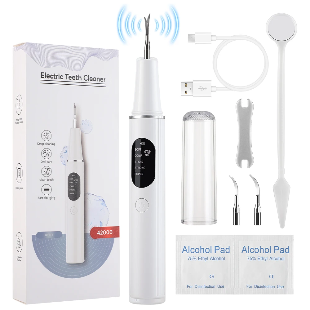 Electric Ultrasonic Dental Scaler Plaque Remover 5 Modes Teeth Cleaning Kit Professional Tarter Removal Teeth Care Tools