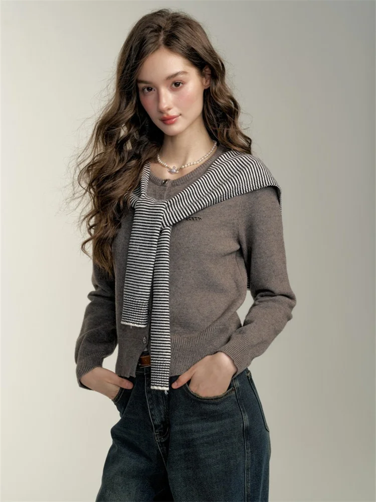 

Вязаный кардиган Chill Zoe: женская верхняя одежда, универсальный, приталенный, с длинными рукавами, новинка весенней коллекции, для повседневной носки