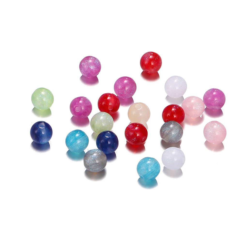 10/20pcs/Lot 10mm Colorful Resin Round Shape Loose Spacer Beads For Jewelry Making DIY Charms Bracelet Necklace Accessories