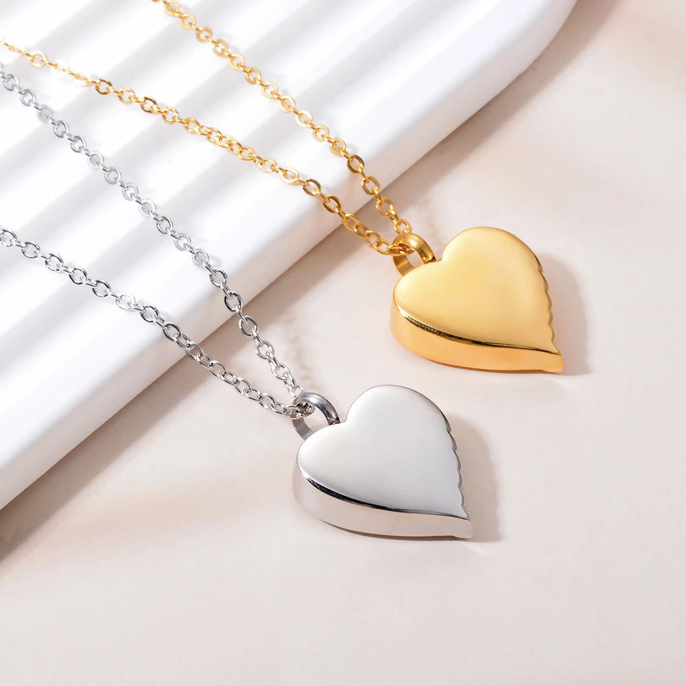 Stainless Steel Angel Wing Heart Urn Locket Ashes Holder Memorial Urn Jewelry for Human/Pet Ashes Cremation Jewelry Dropshiping