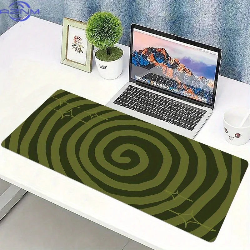 1pc a Colorful Spiral Design Mouse Pad, an Abstract Extended Desk Mat Measuring  cm, Featuring a Non-Slip Base And Stitched Edge