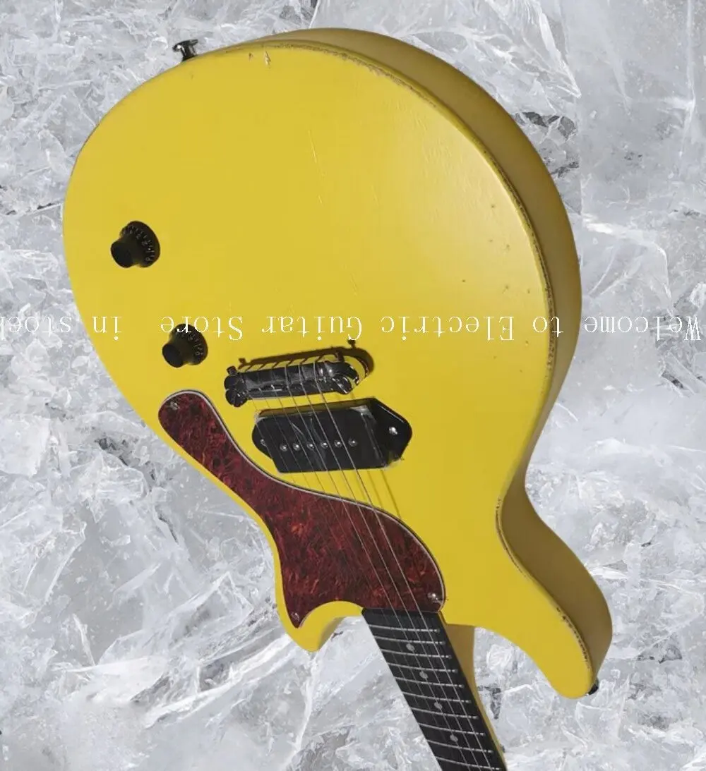 Doodle Yellow double cut electric guitar micro-made old mahogany xylophone body, mahogany xylophone neck, rosewood fingerboard #
