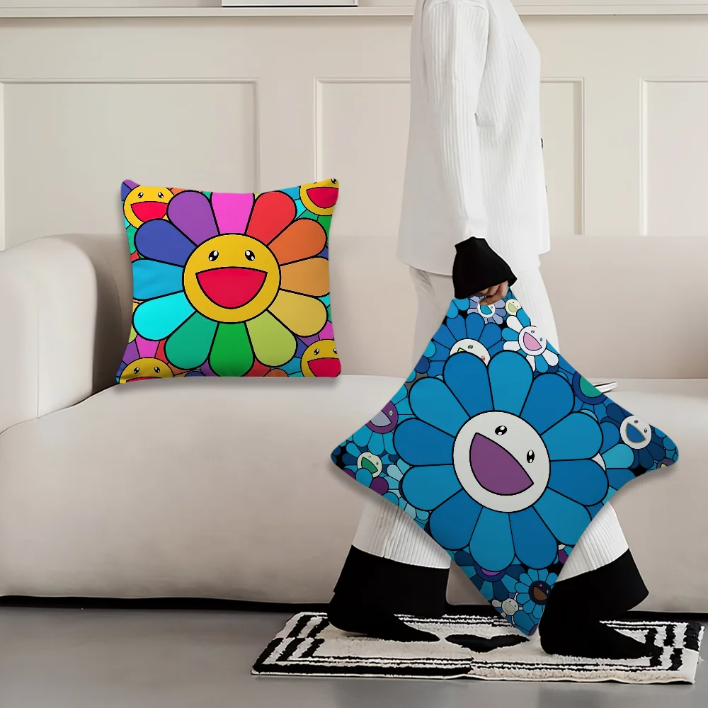 Art T-Takashi Flowers M-Murakami Decoration Room Home Sofa living Office Car Nordic Simplicity Pillow Cover