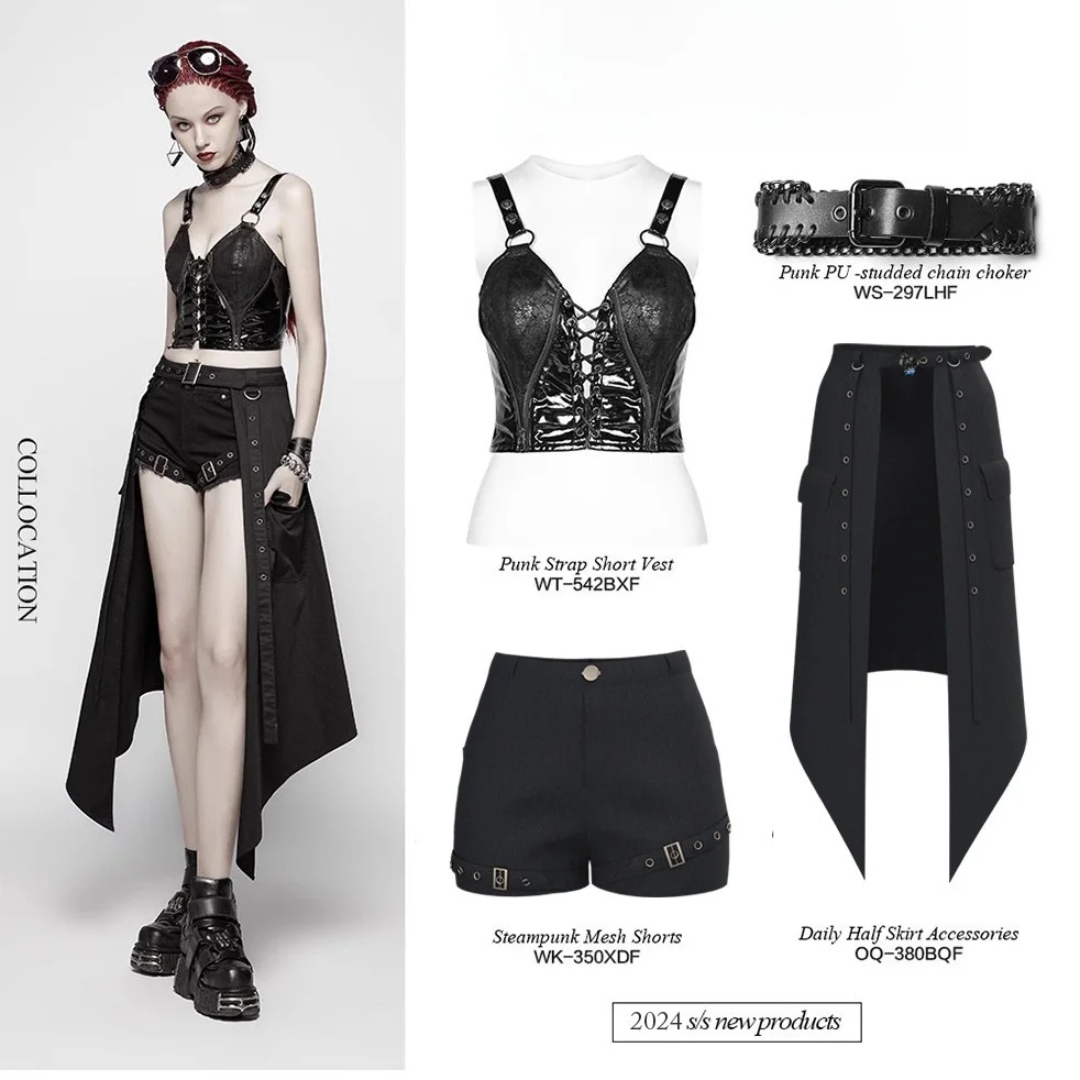 

2024 New Gothic Sle Ro k Series Women's Medieval ort Pants f Skirt Faionable Punk Trend Spring Season Apparel