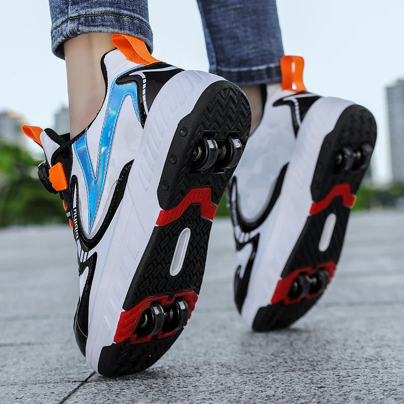 Children Junior Child Roller Skate Shoes Kids Sneakers 2024 Boys Girls Gifts Wheels Shoes Adult Casual Outdoors Sports Shoes