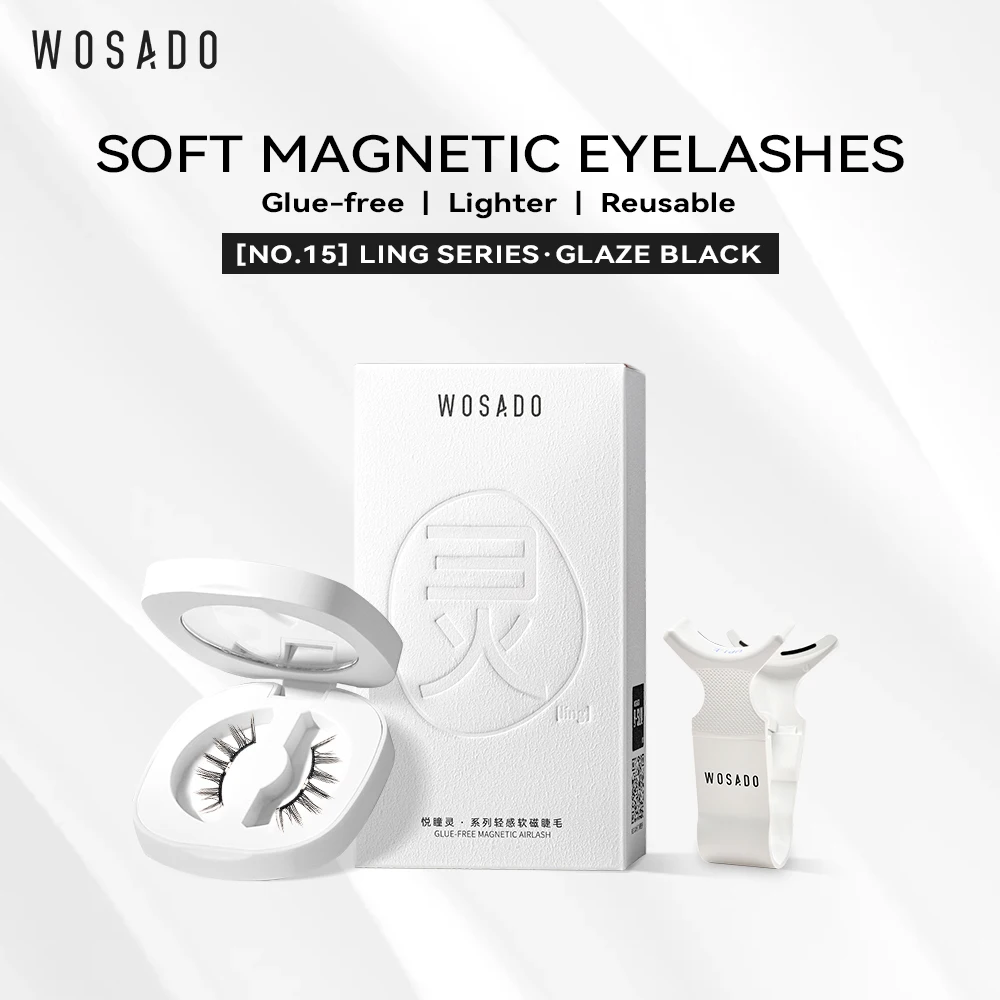 

WOSADO Magnetic Lashes No.15 GLAZE BLACK Professional Premium Reusable Safe Dupont 3D Patented False Eyelashes Sweet and Spicy