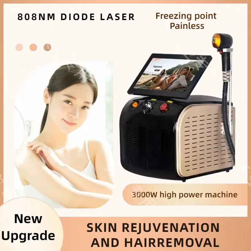 

Professional diode laser machine 3-wave IPL ice titanium body hair removal machine 808nm 755 Alexander equipment