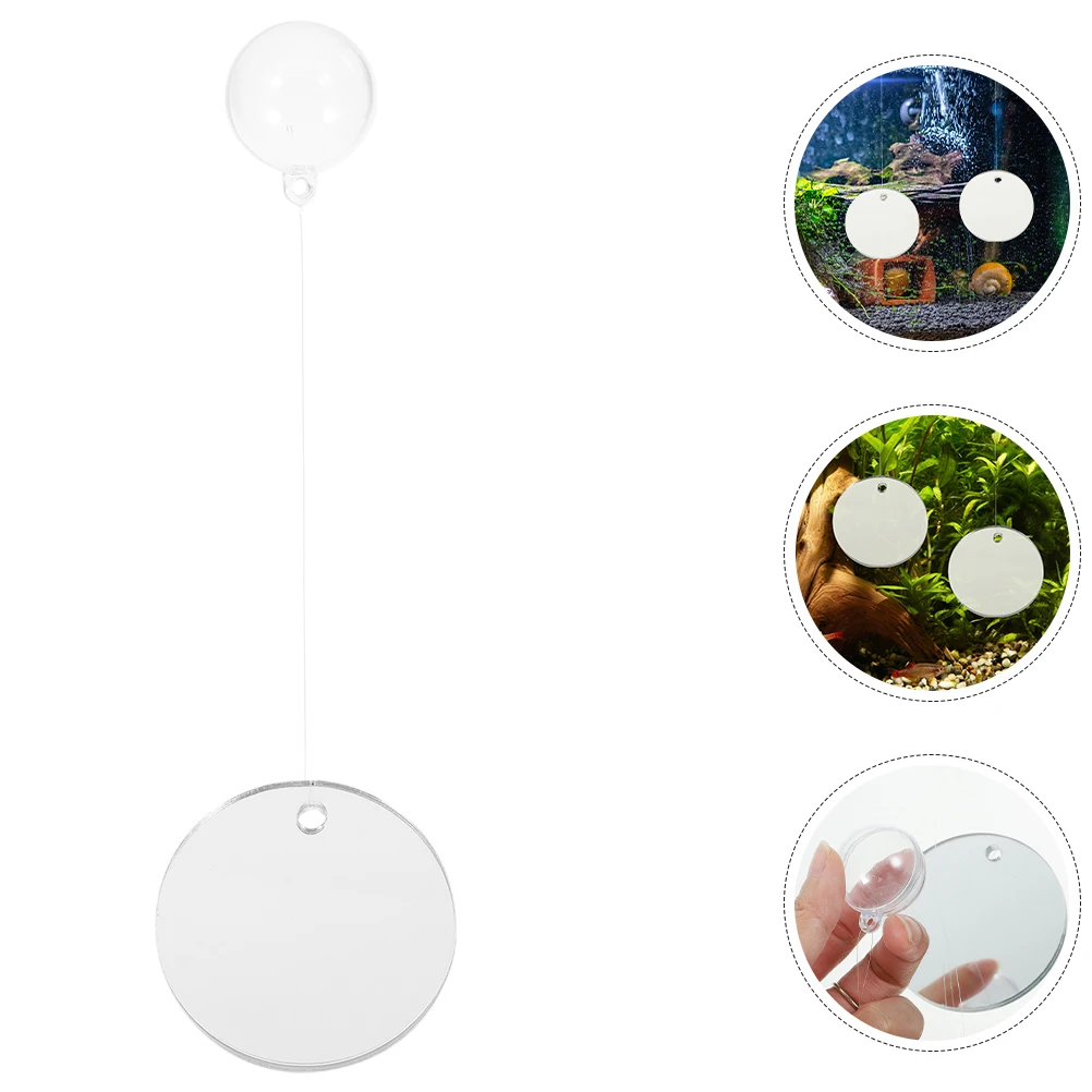 

2pcs Double-Sided Acrylic Mirror 7Cm Floating Training Aquarium Decorative Tank Accessory Betta Training Tool Exercise Mirror