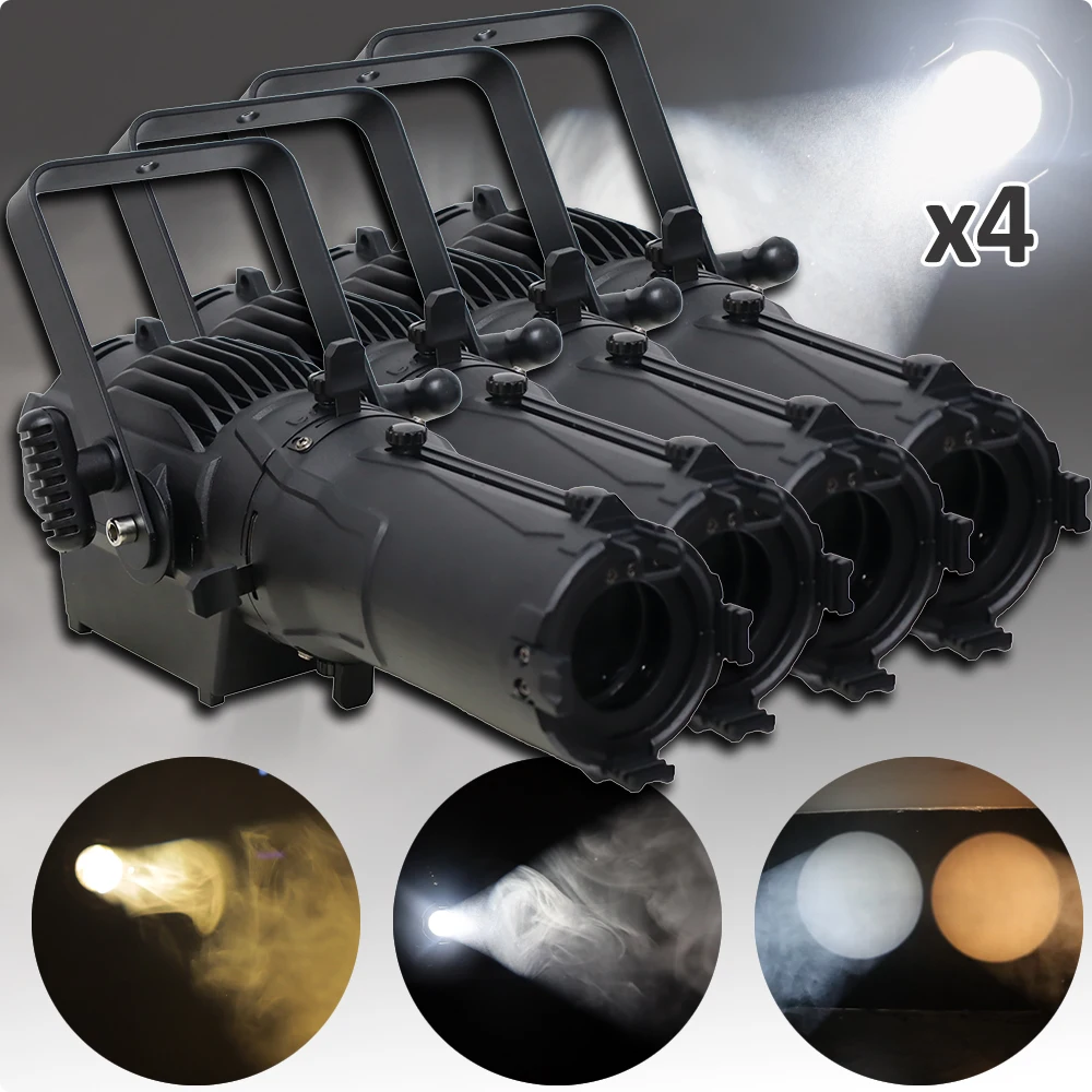 4Pcs/lot Mini 60W Zoom Stage Light Warm White/Cool White LED Pa Light DMX512 DJ Disco Party Wedding Bar Xmas Spotlight