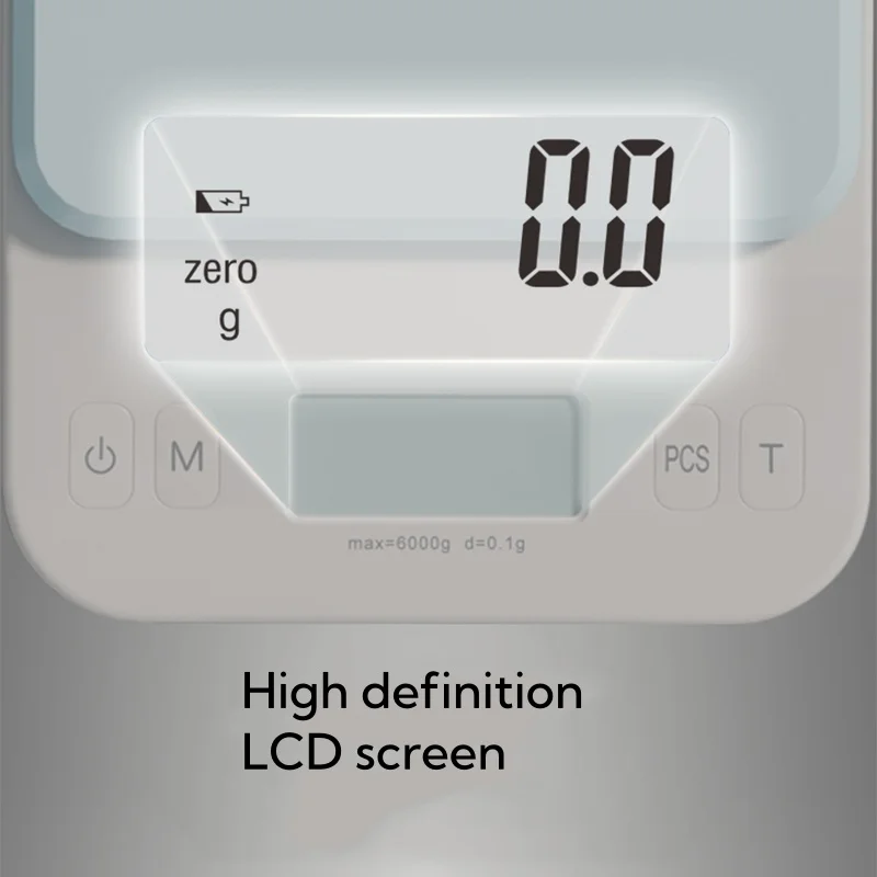 Bilancia da cucina digitale 0.5g-6000g ad alta precisione nove unità g/ct/dwt/ozt/oz/gn/lb/tl/ml bilancia da caffè utensili da cucina