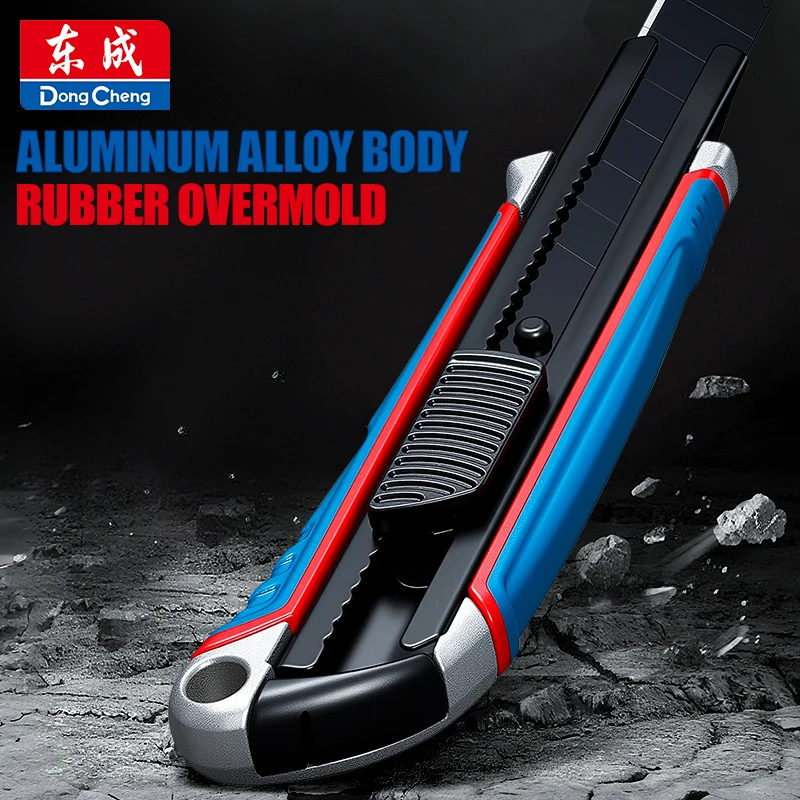 سكينة قابلة للسحب SK5 شديدة التحمل مع مقبض من سبائك الألومنيوم شفرة أوسع 18 مم لضروريات القطع المكتبية والمنزلية