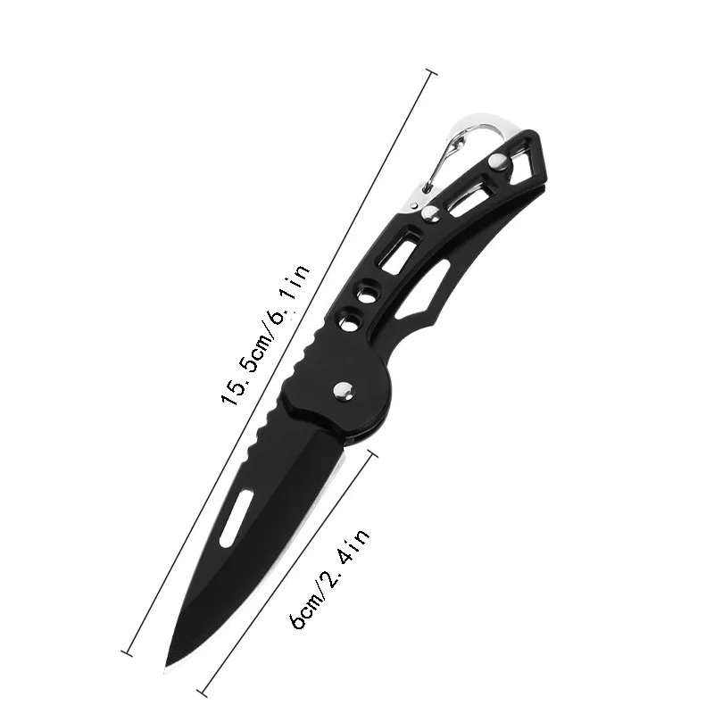 Military Tactical Knife Keychain Stainless Steel Folding Blade Knife Keyring Mini Pocket Knife Keyrings Outdoor Survival Tools