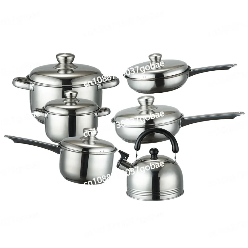 

Трансграничный бытовой набор из пяльнадцати предметов из нержавеющей стали, набор кухонных кастрюль