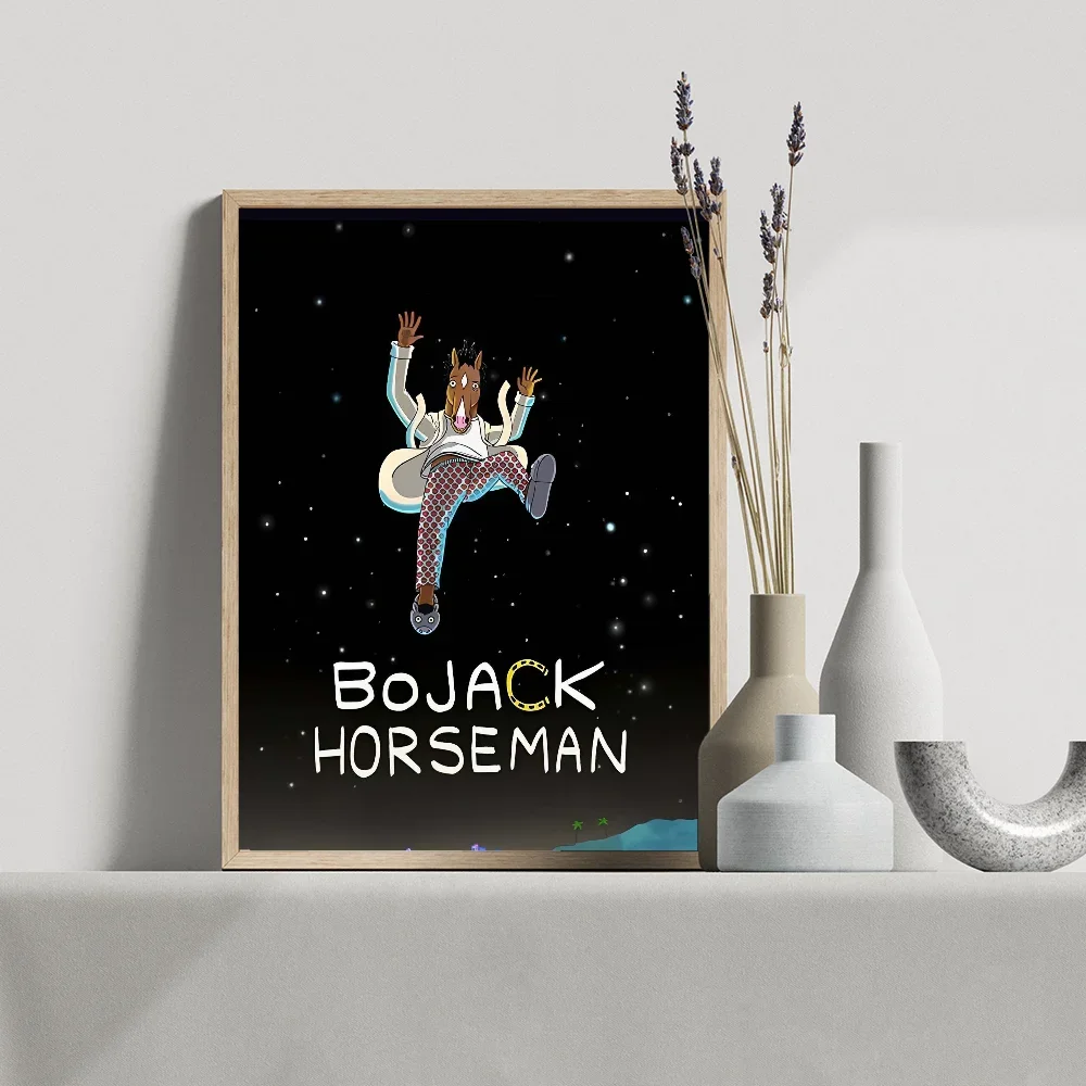 1PC B-BoJack Funny H-Horsemans Poster Movie Sticky Posters Retro Kraft Paper Sticker Room Bar Cafe Aesthetic Art Wall Painting