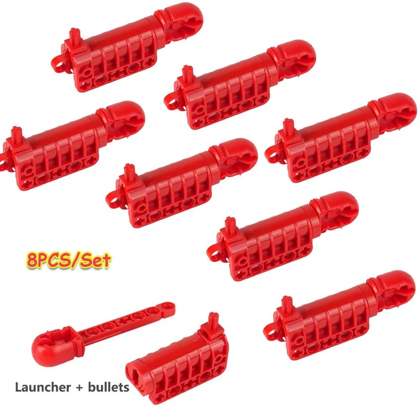 

8 шт. в сборе, пусковая установка + пулевидная технология, детали блока для сборки, игры для стрельбы 57029c01 + 57028, игрушки «сделай сам», MOC, аксессуары для кирпичей